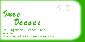 imre decsei business card