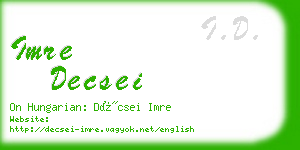 imre decsei business card